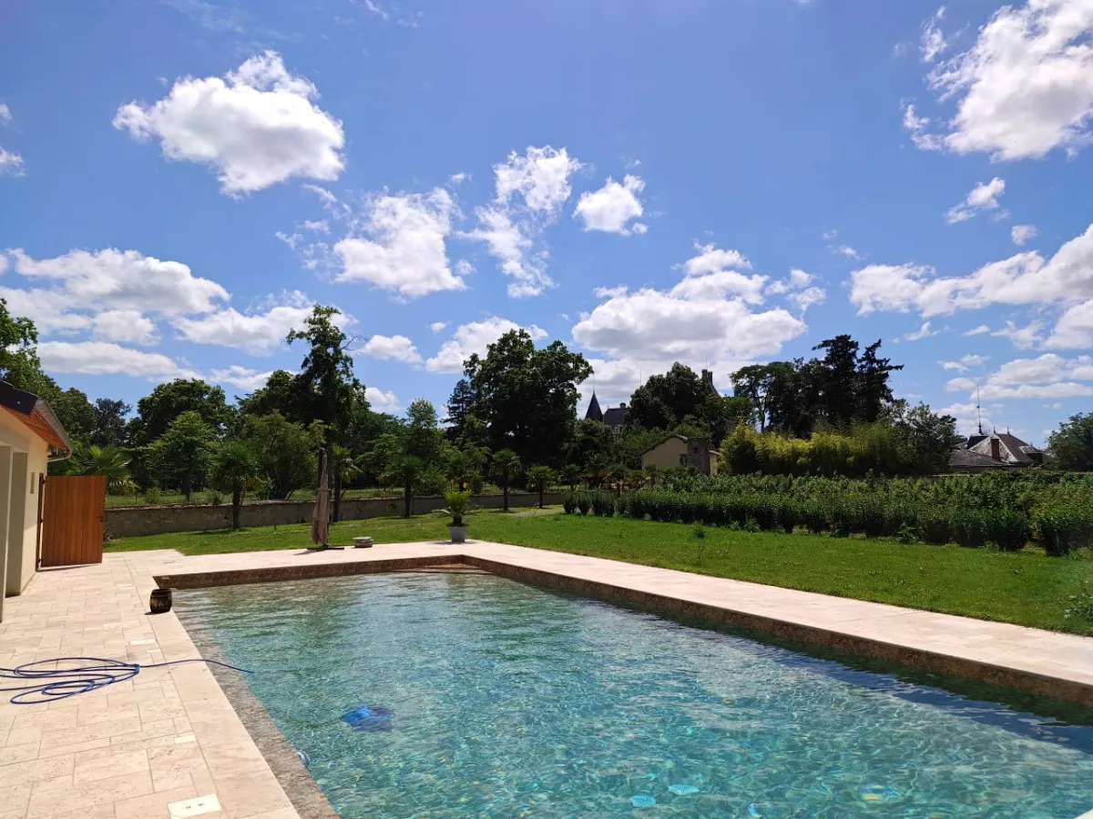 Estate pool and surrounding gardens